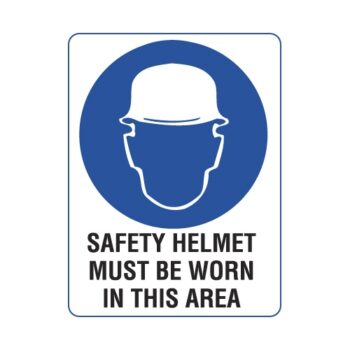 Safety Helmet Must be Worn in This Area Sign