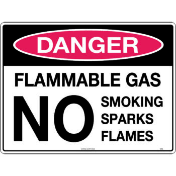 Danger Flammable Gas No Smoking Sign