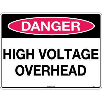 Danger High Voltage Overhead Sign