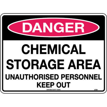 Danger Chemical Storage Area Sign