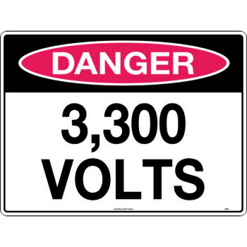 Danger 3300 Volts Sign