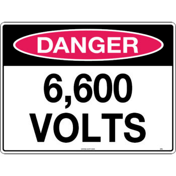 Danger 6600 Volts Sign