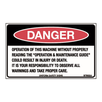 Danger Operation of This Machine Sign