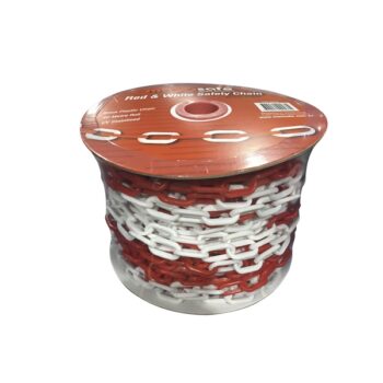 Red & White Plastic Safety Chain – Heavy Duty 6mm