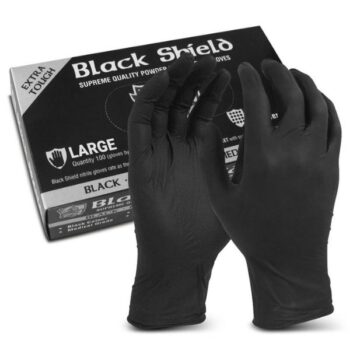 Black Shield Extra Heavy Duty Nitrile Gloves (Box of 100 or 90 gloves)