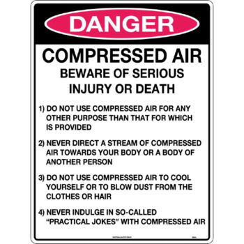 Danger Compressed Air Warning Sign