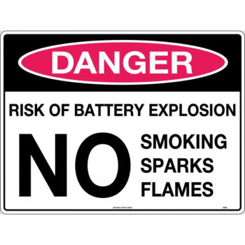 Danger Risk of Battery Explosion Sign