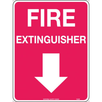 Fire Extinguisher (Arrow Down) Sign