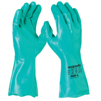 Maxisafe Green Nitrile Chemical Glove 33cm